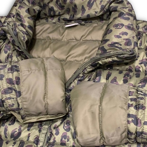 Leopard Puffer Jacket Quilted Narrow Channel Women's Small - Picture 9 of 14